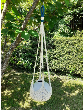 Suspension avec Coton Macramé  3mm écru 