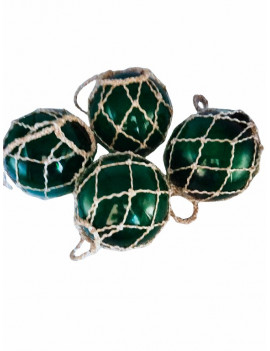 LOT 4 Boules de décoration vertes